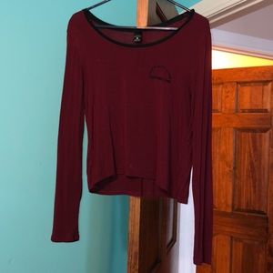 Maroon long sleeve T-shirt